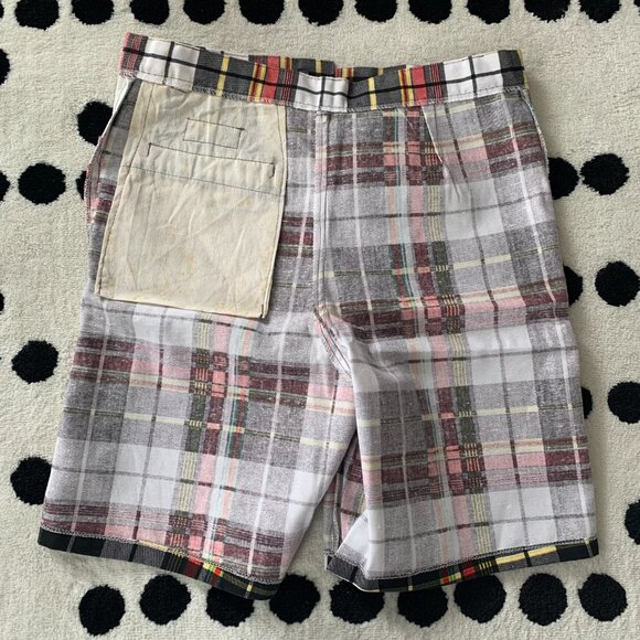 Vintage 70s Pleated High Rise Plaid Bermuda Trouser Shorts - Picture 6 of 10